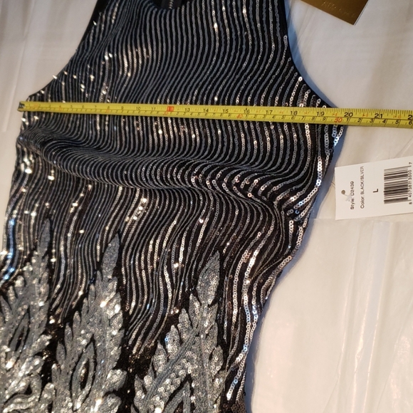 Alexia Admor Sequin Embroidered Dress Back Zip NEW Embellished Silver Black 🎉HP - Picture 7 of 17